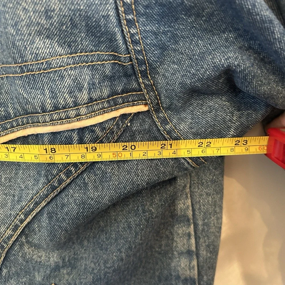 Vintage 80s Andy Johns Sport Western Denim Sherpa Lined Jacket Size Medium - Picture 12 of 14